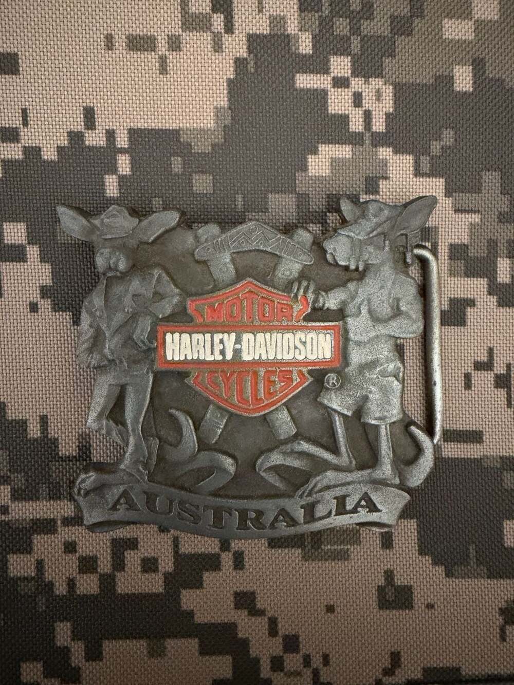 Vintage 1991 Harley-Davidson Australia Kangaroo Motif Belt Buckle BB-2754